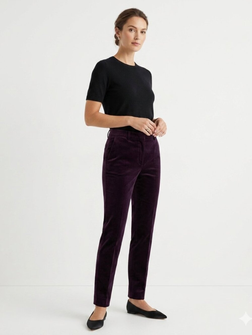 TED BAKER WOMEN'S UPALAT WOOL BLEND PLEATED SLIM FIT TROUSERS IN PURPLE - XS